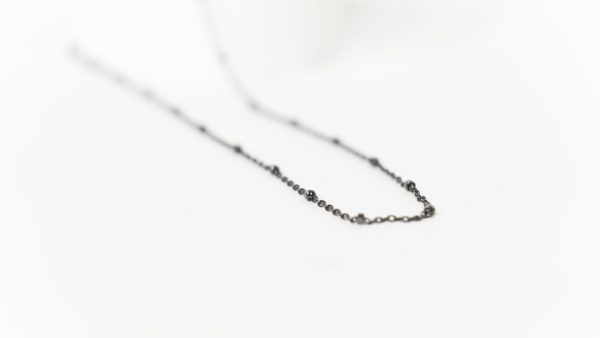 diamond necklace black rodio