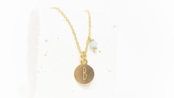 lettering necklace gold