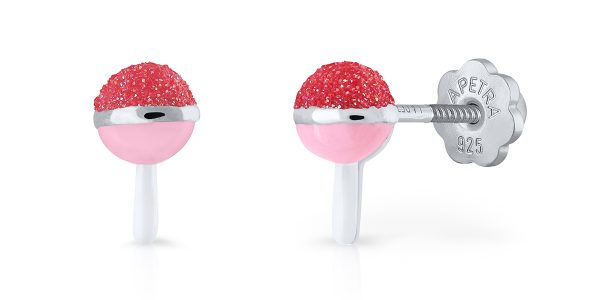 red glitter lollipop lapetra earrings