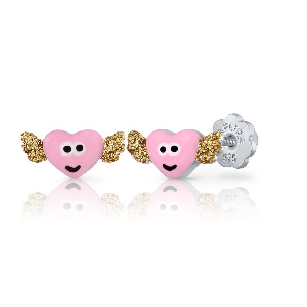 pink gold happy heart lapetra earrings