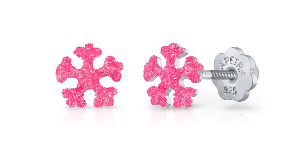 pink snowflake lapetra earrings