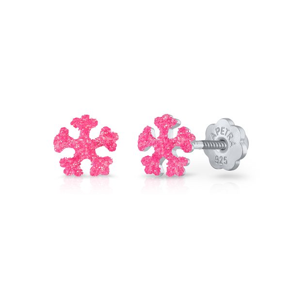 pink snowflake lapetra earrings