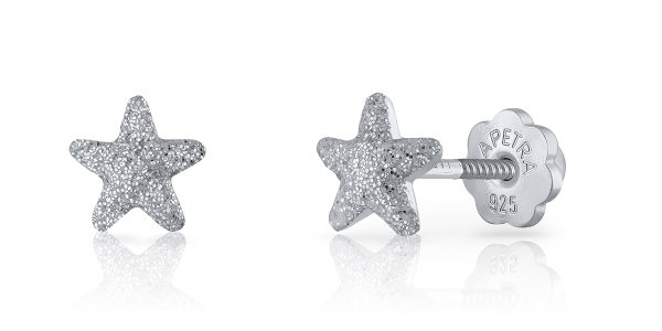 sparkling silver star lapetra earrings