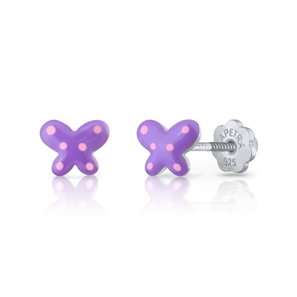 purple pink butterfly lapetra earrings
