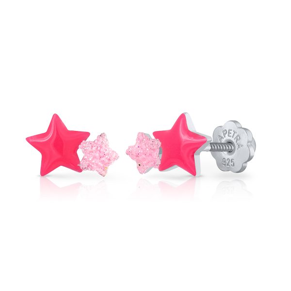fuchsia pink stars lapetra earrings