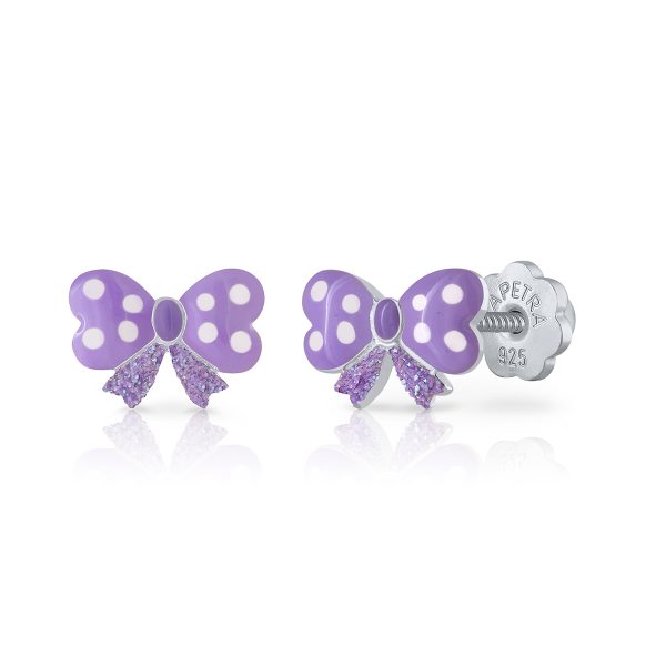 purple bow lapetra earrings