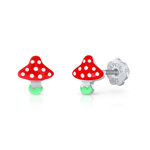 red dotted mushroom lapetra earrings