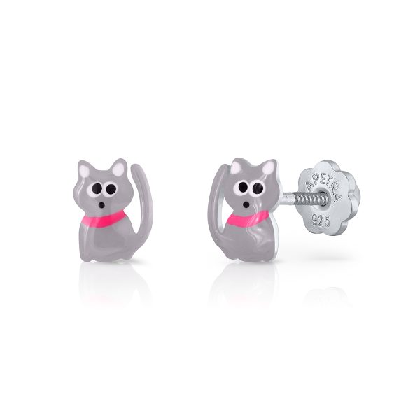 grey cat lapetra earrings