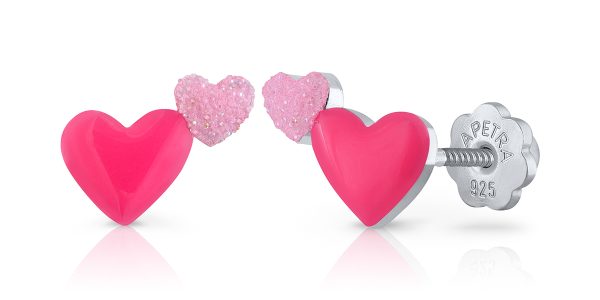 pink hearts lapetra earrings