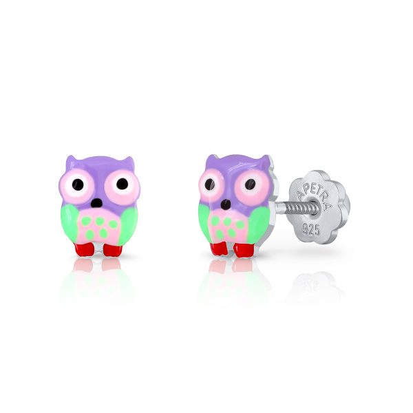 purple owl lapetra earrings