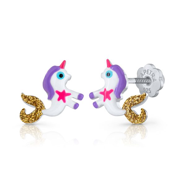 purple sea unicorn lapetra earrings