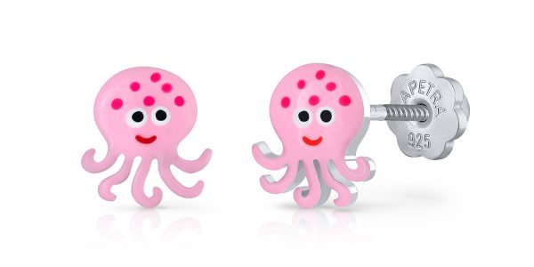 pink octopus lapetra earrings