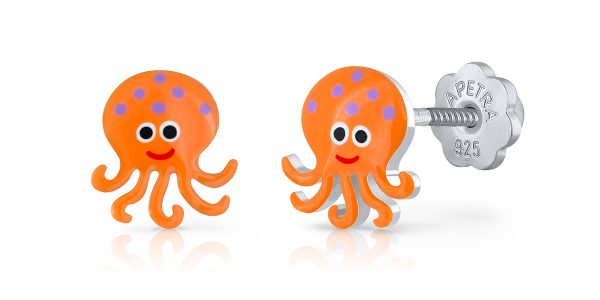 orange octopus lapetra earrings