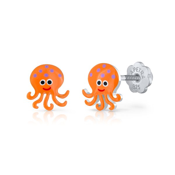 orange octopus lapetra earrings