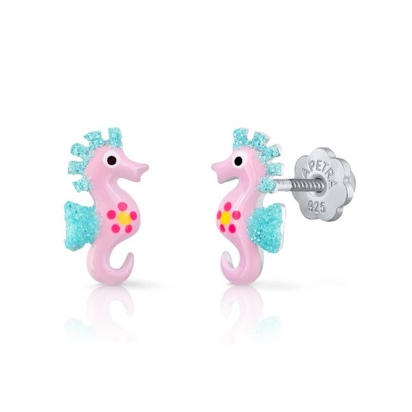 blue seahorse lapetra earrings