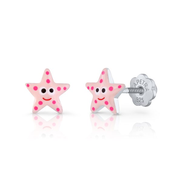 pink sea star lapetra earrings