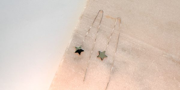 shiny earrings silver