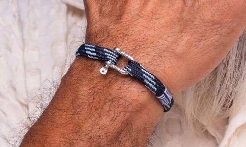 vicious vik navy sky blue silver bracelet