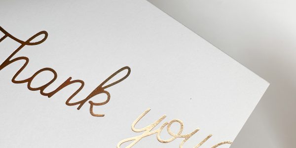 thank you white postcard