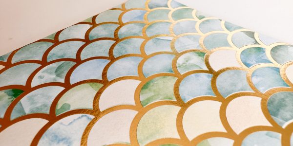 blue mermaid postcard