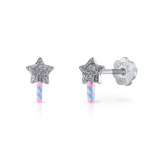 silver magic wand lapetra earrings